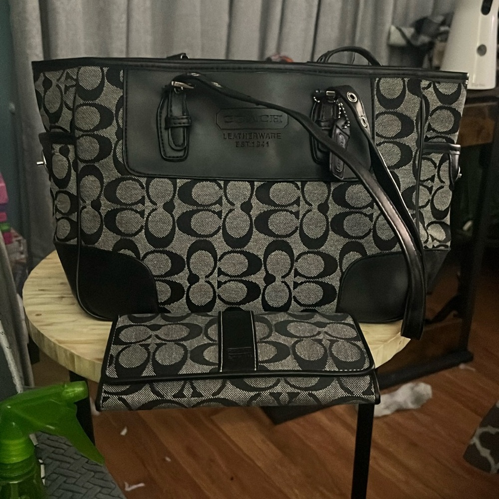 Coach small tote with wallet